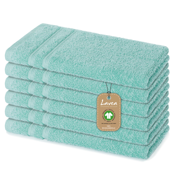 Gästetuch Bali, 6er Set, 100% GOTS Bio-Baumwolle, 30x50 cm