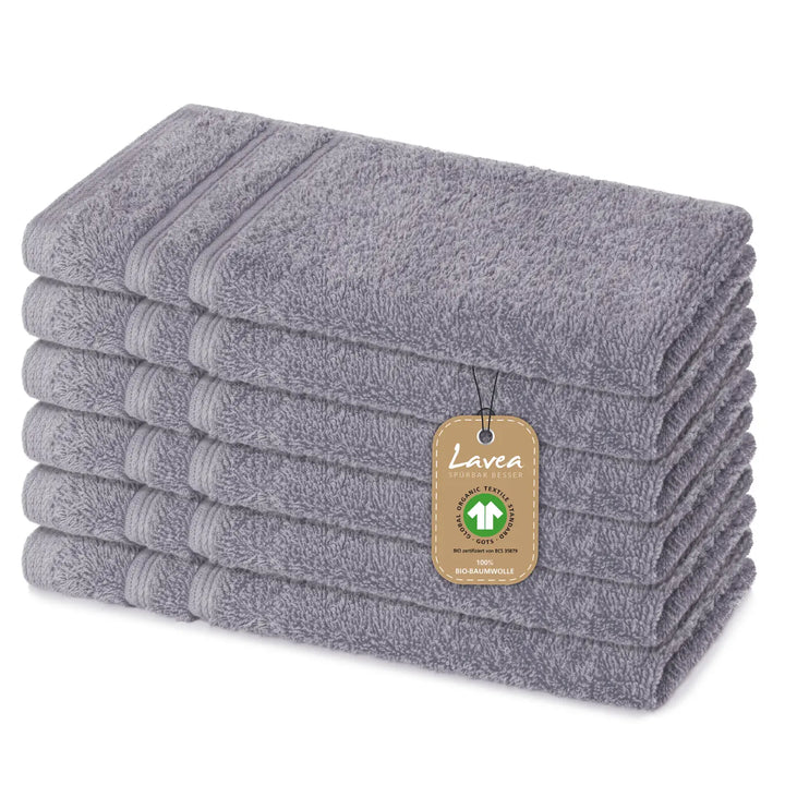 Gästetuch Bali, 6er Set, 100% GOTS Bio-Baumwolle, 30x50 cm