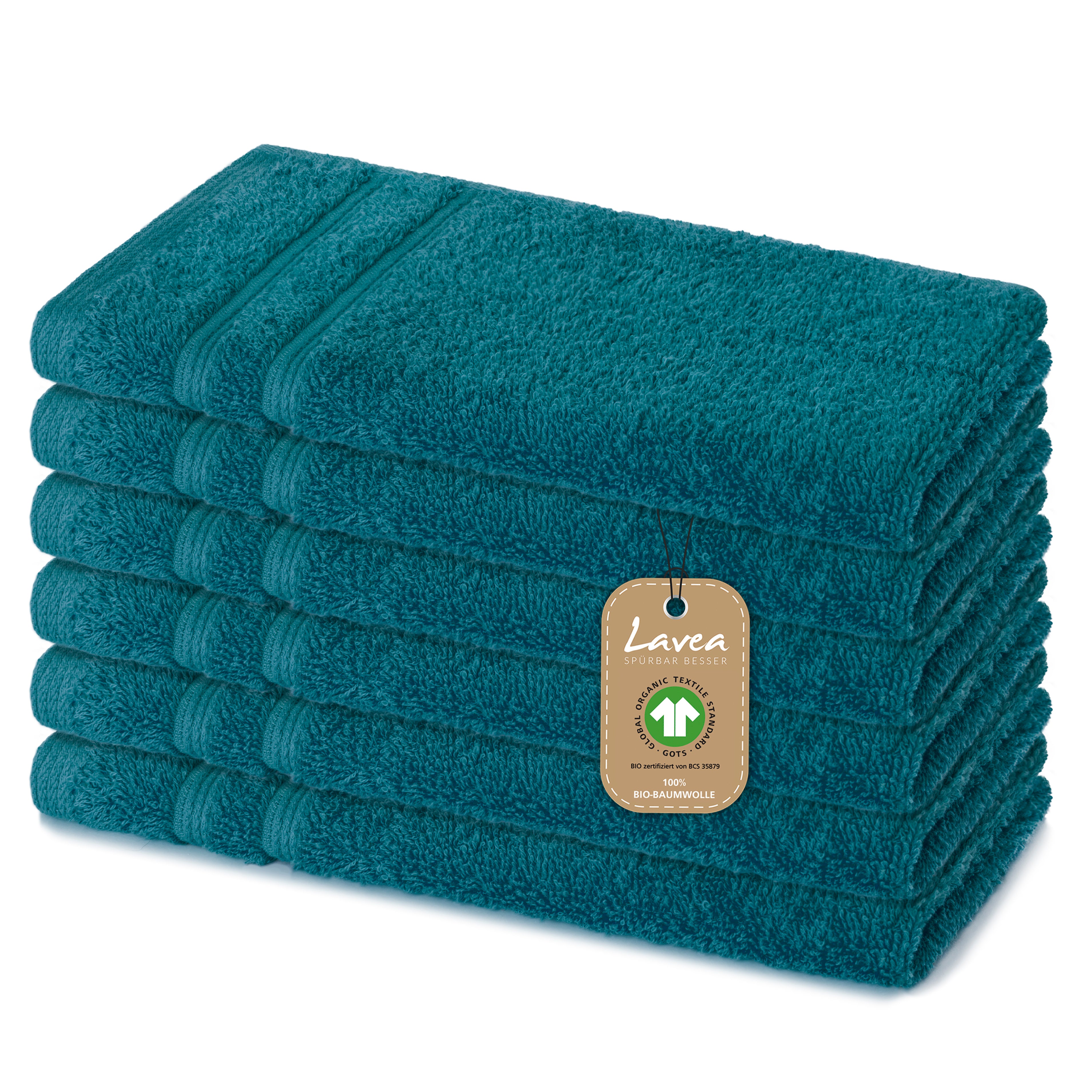 Gästetuch Bali, 6er Set, 100% GOTS Bio-Baumwolle, 30x50 cm