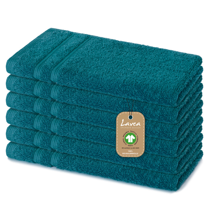 Gästetuch Bali, 6er Set, 100% GOTS Bio-Baumwolle, 30x50 cm