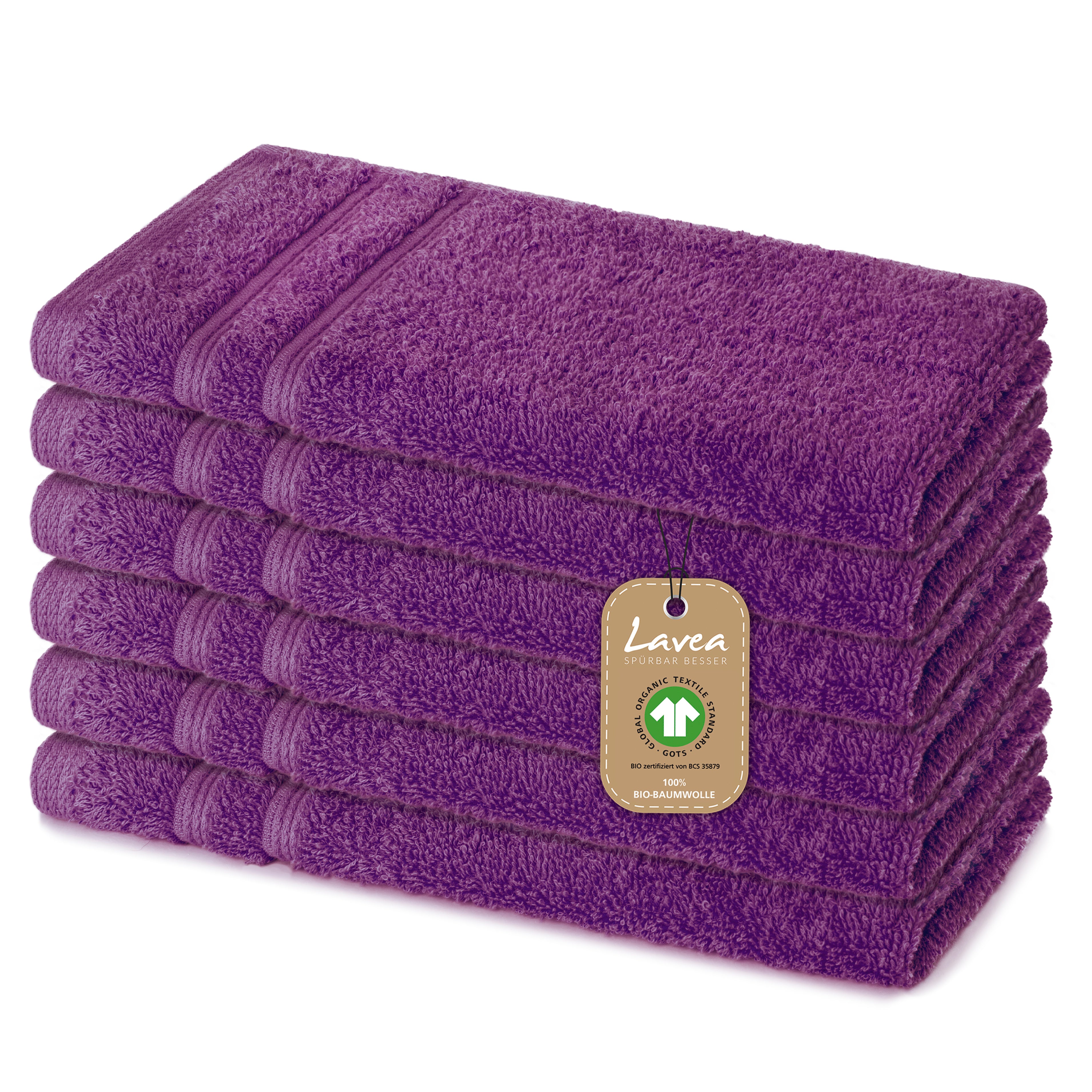 Gästetuch Bali, 6er Set, 100% GOTS Bio-Baumwolle, 30x50 cm