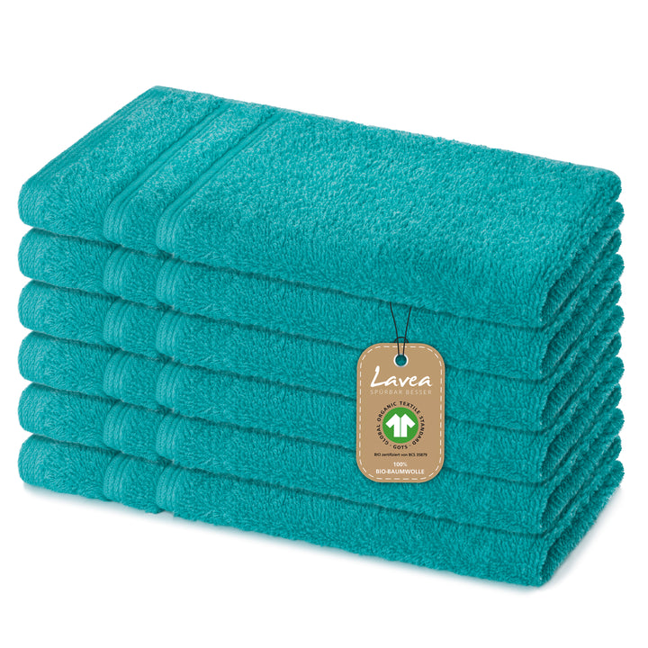 Gästetuch Bali, 6er Set, 100% GOTS Bio-Baumwolle, 30x50 cm