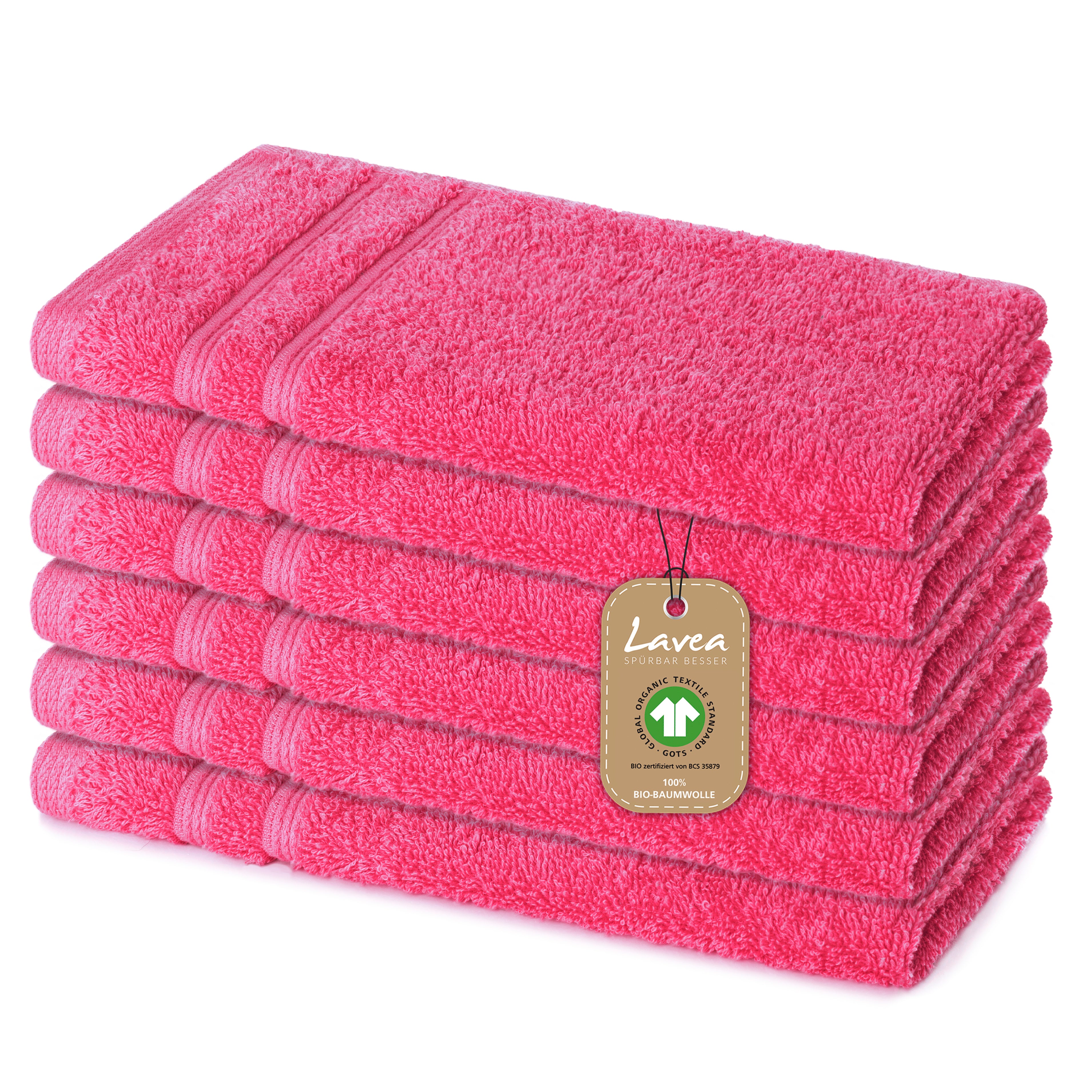 Gästetuch Bali, 6er Set, 100% GOTS Bio-Baumwolle, 30x50 cm