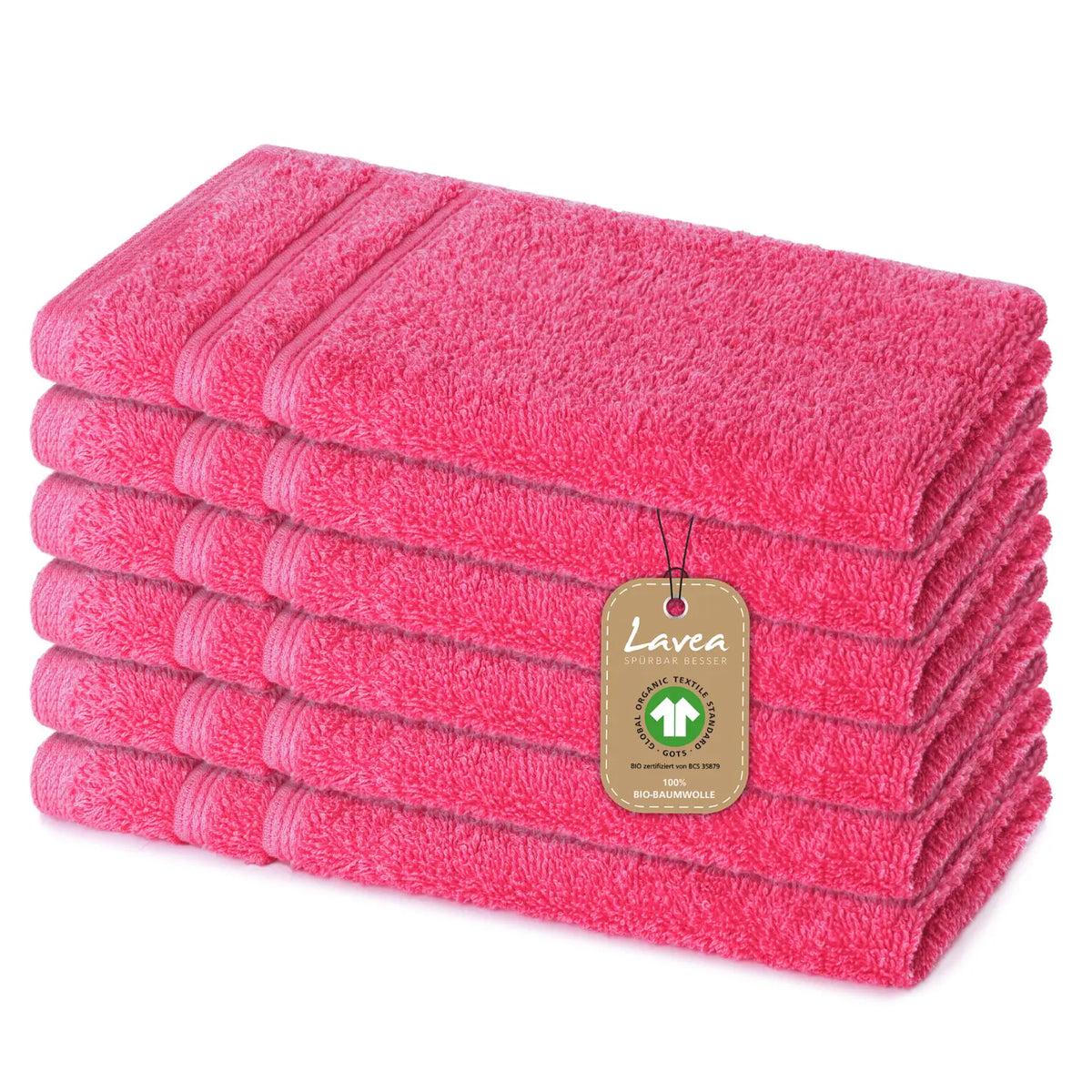 Gästetuch Bali, 6er Set, 100% GOTS Bio-Baumwolle, 30x50 cm