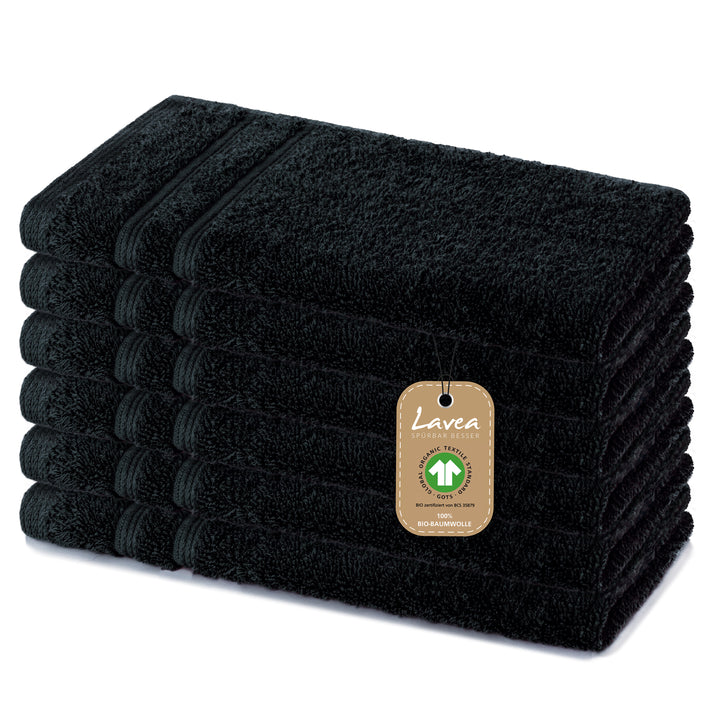 Gästetuch Bali, 6er Set, 100% GOTS Bio-Baumwolle, 30x50 cm