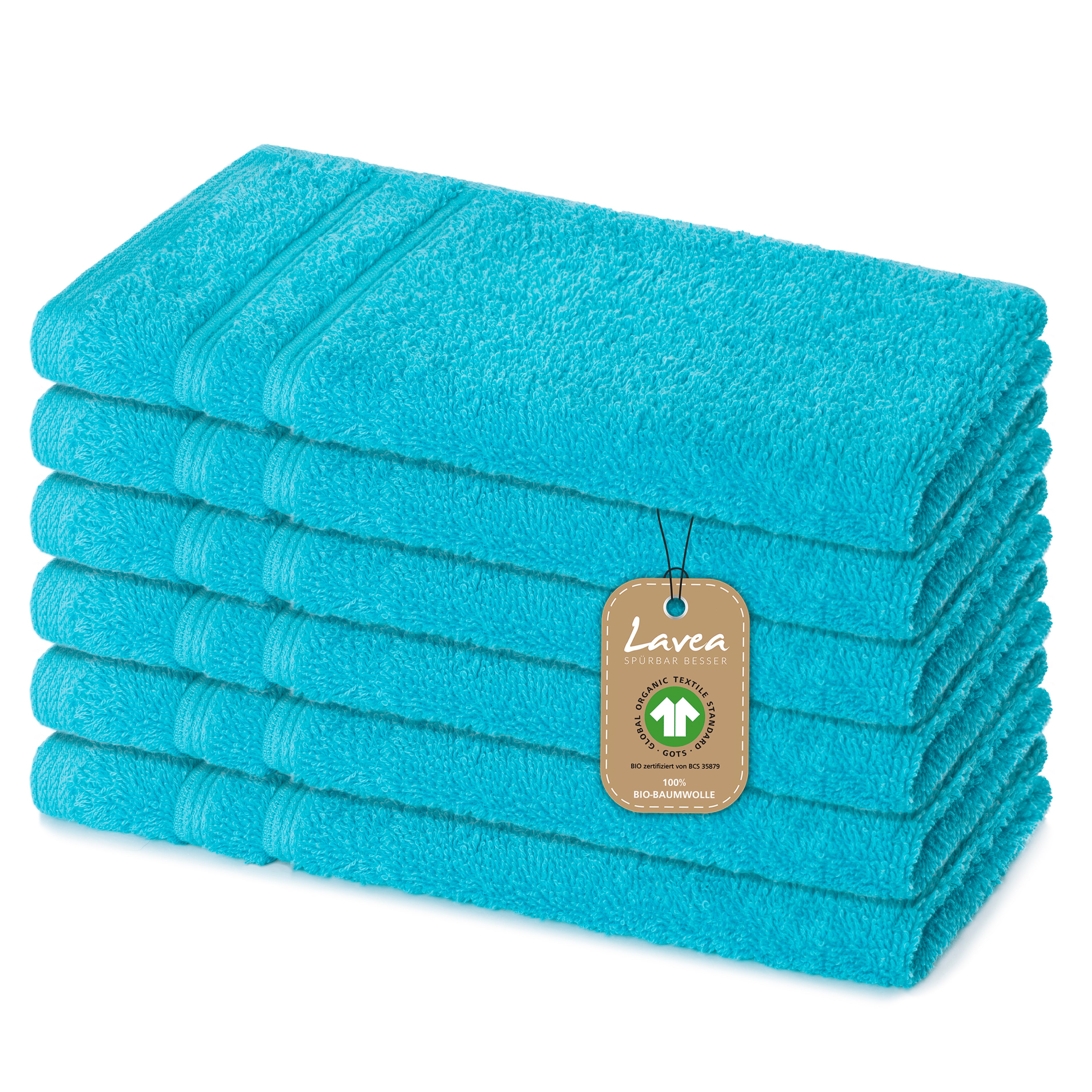 Gästetuch Bali, 6er Set, 100% GOTS Bio-Baumwolle, 30x50 cm