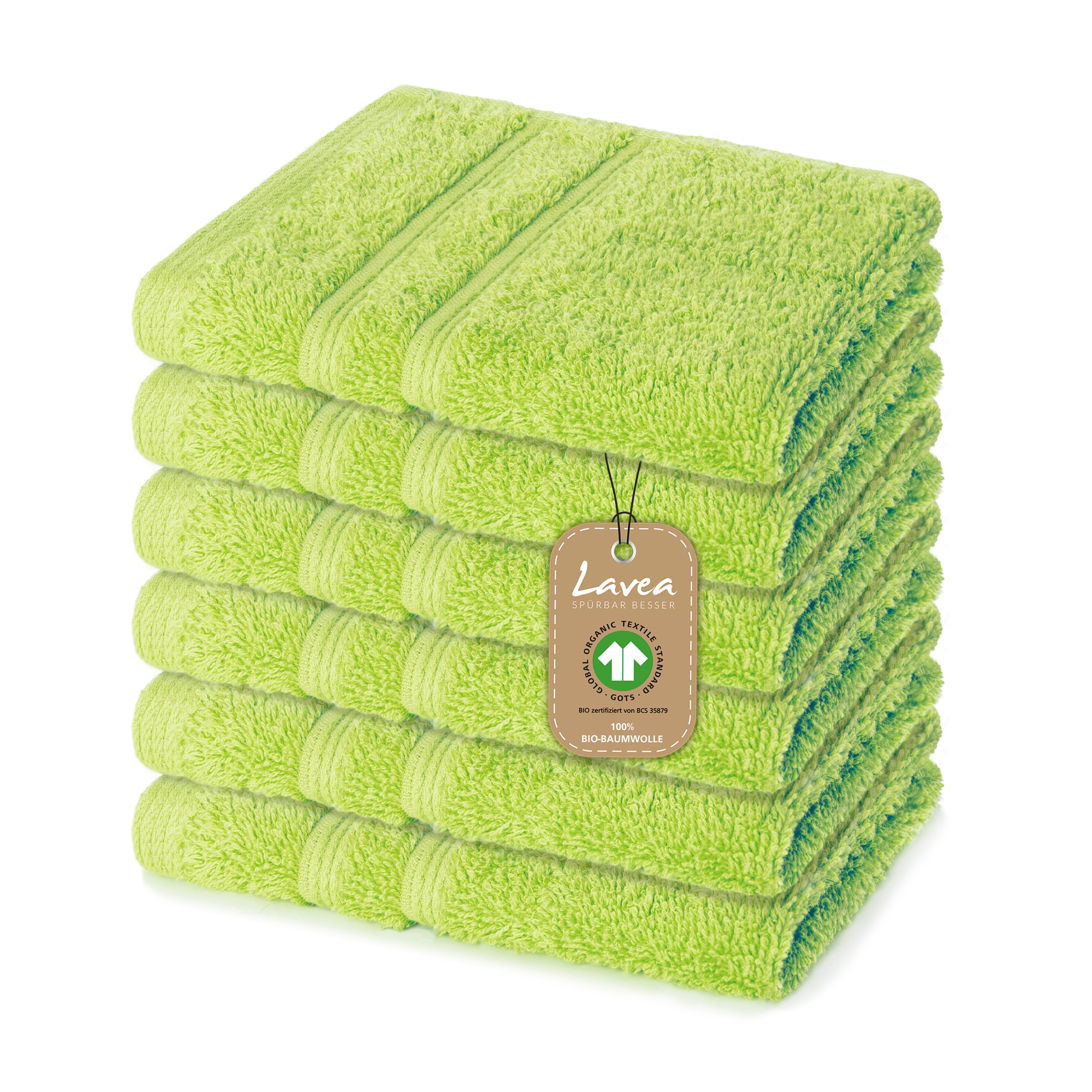 Seiftuch Bali, 6er Set, 100% GOTS Bio-Baumwolle, 30x30 cm