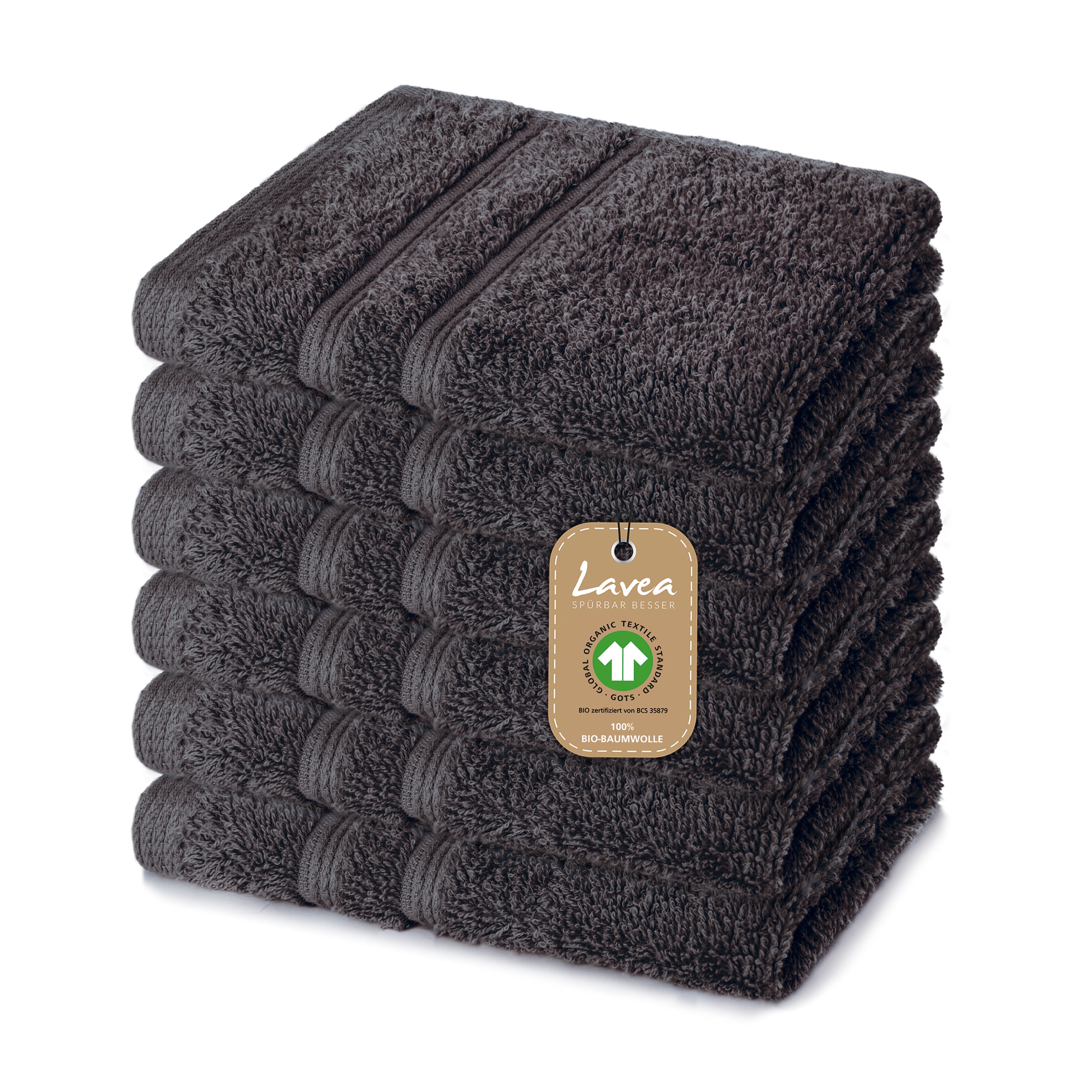 Seiftuch Bali, 6er Set, 100% GOTS Bio-Baumwolle, 30x30 cm