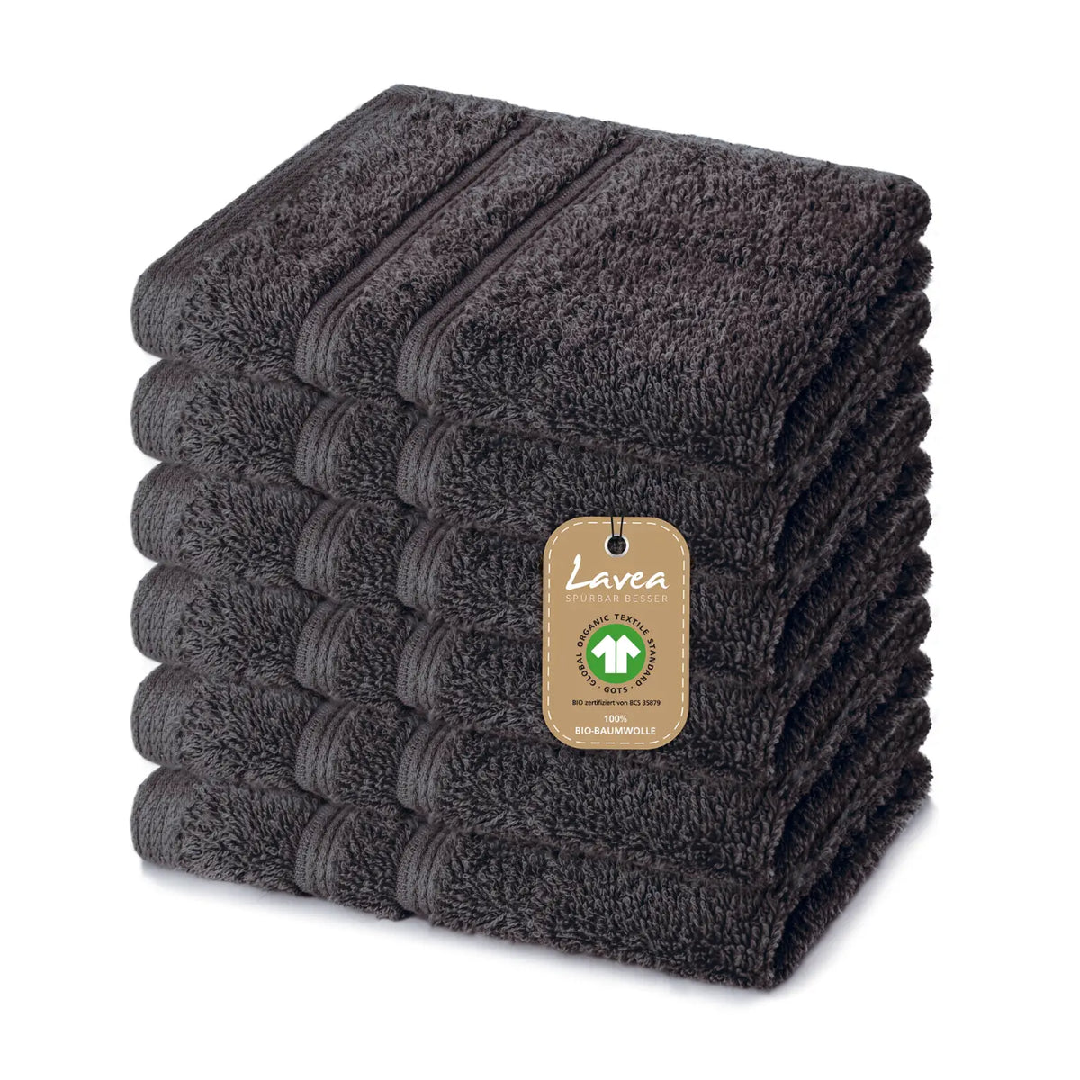 Seiftuch Bali, 6er Set, 100% GOTS Bio-Baumwolle, 30x30 cm