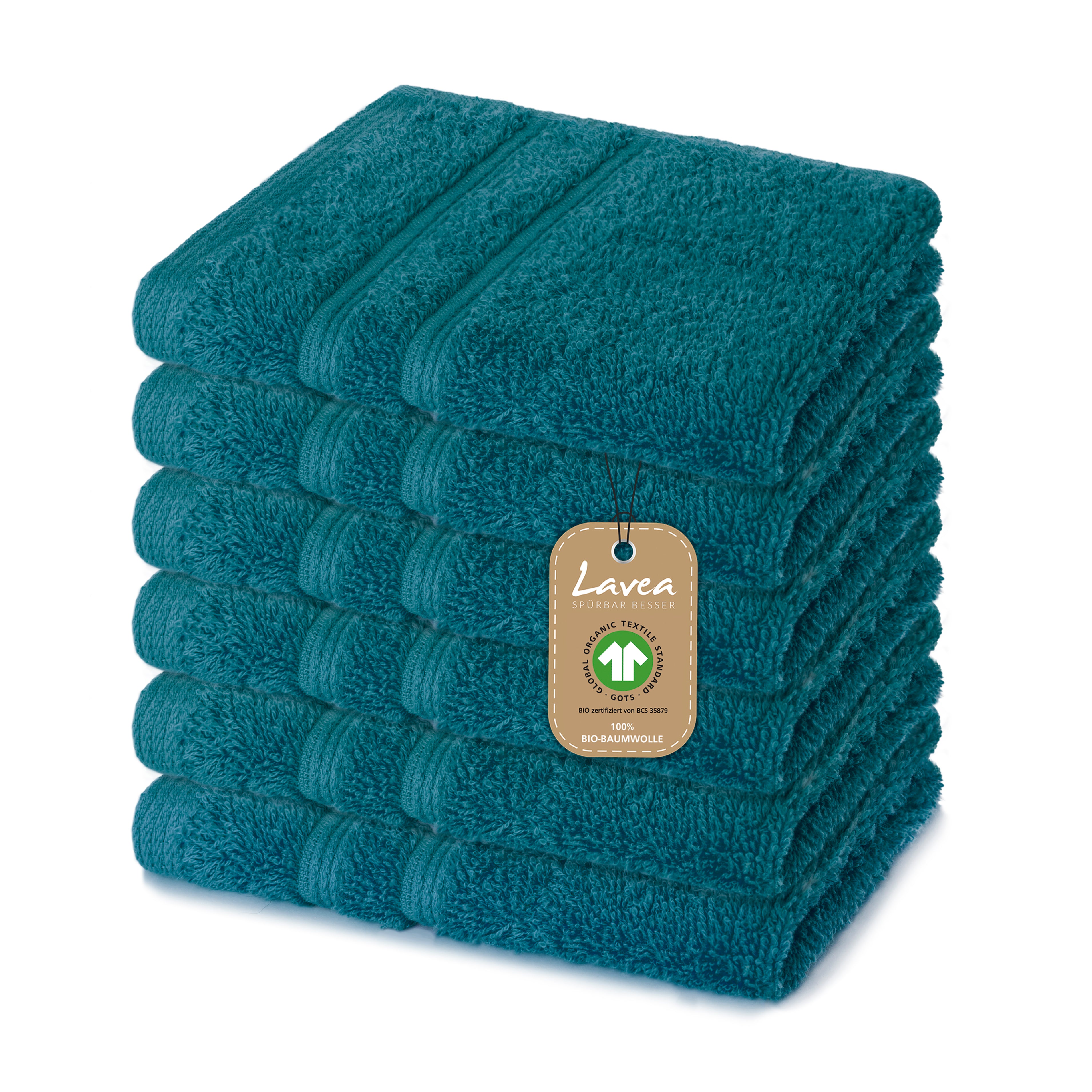 Seiftuch Bali, 6er Set, 100% GOTS Bio-Baumwolle, 30x30 cm