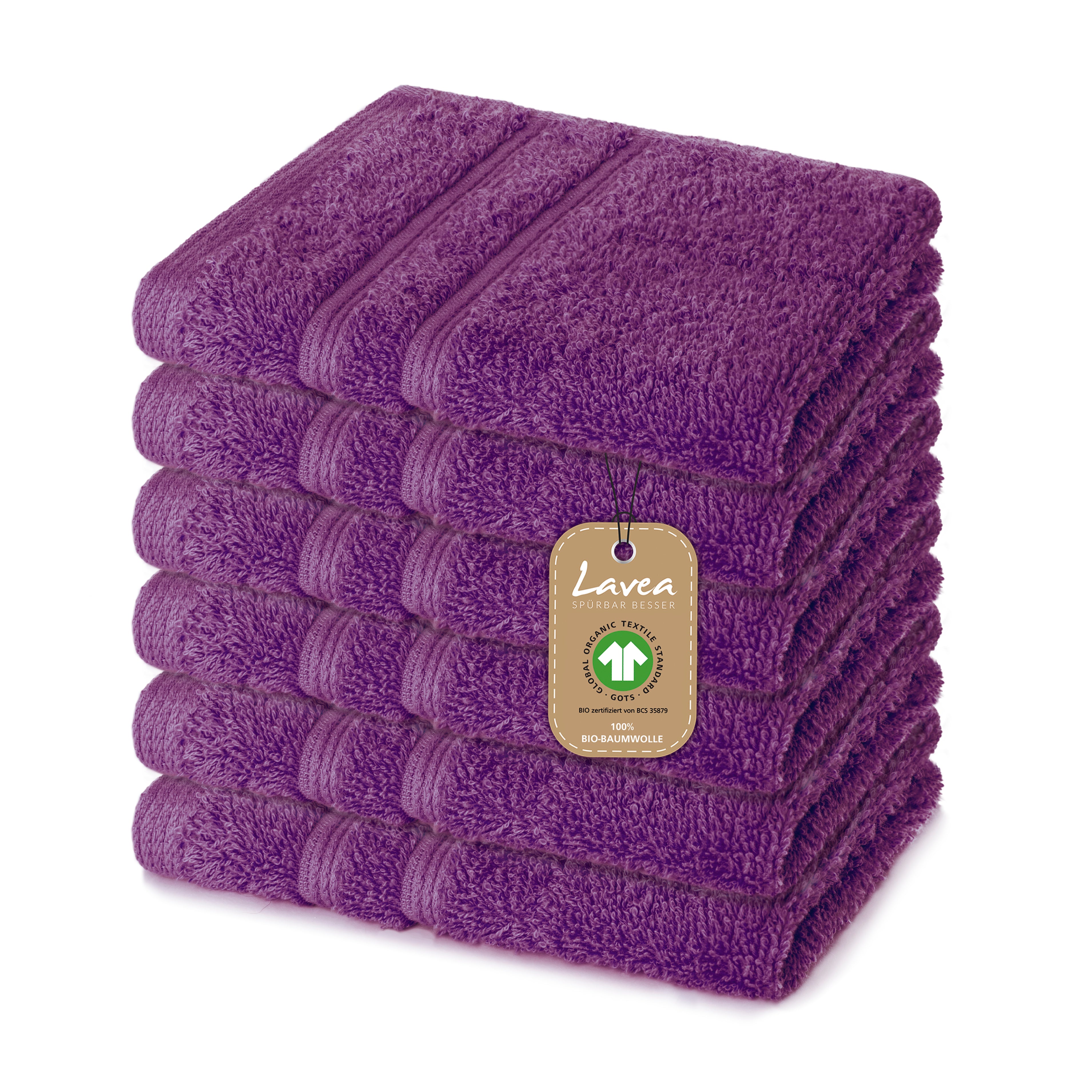 Seiftuch Bali, 6er Set, 100% GOTS Bio-Baumwolle, 30x30 cm