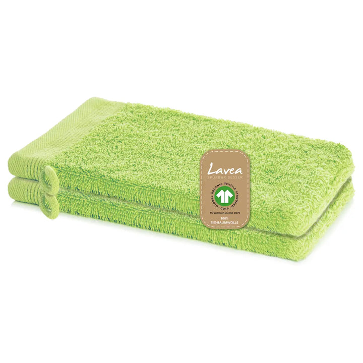 Waschhandschuh Bali, 2er Set, 100% GOTS Bio-Baumwolle, 16x22 cm