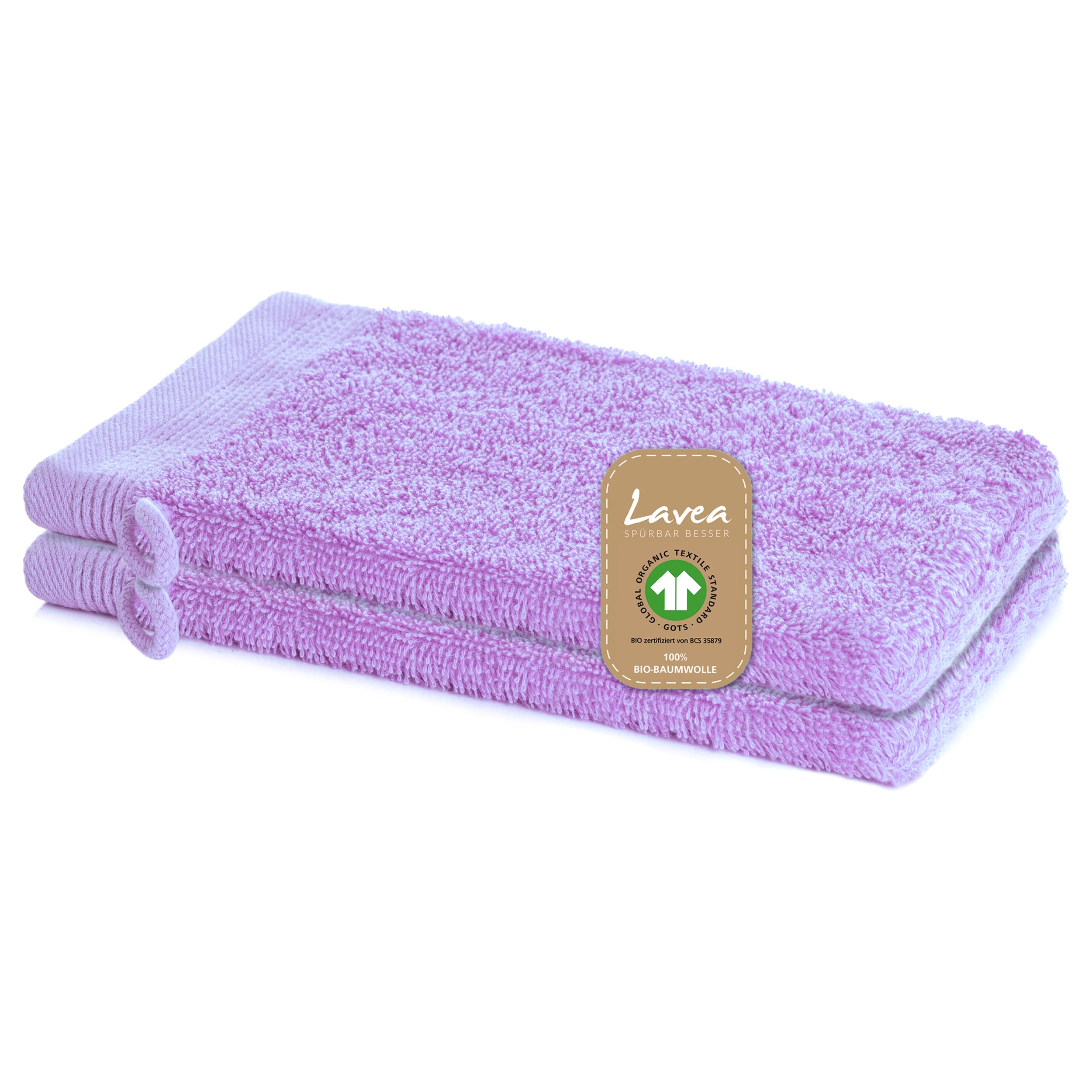 Waschhandschuh Bali, 2er Set, 100% GOTS Bio-Baumwolle, 16x22 cm