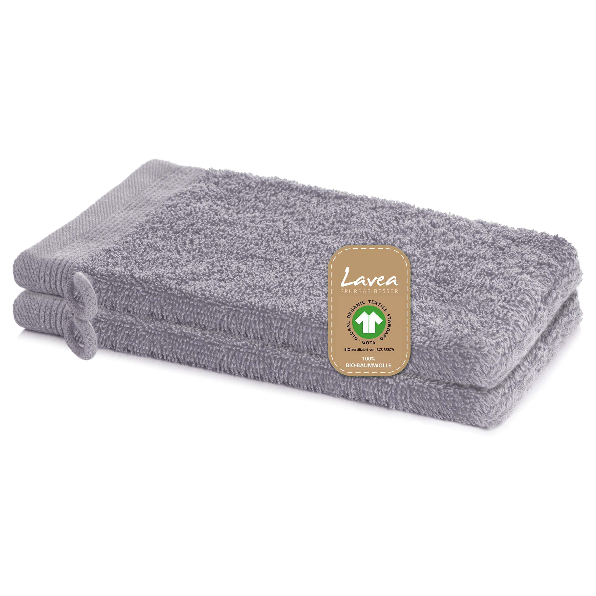Wash mitt Bali, set of 2, 100% GOTS organic cotton, 16x22 cm