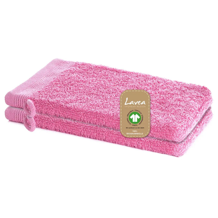 Waschhandschuh Bali, 2er Set, 100% GOTS Bio-Baumwolle, 16x22 cm