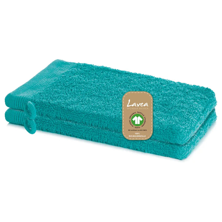 Waschhandschuh Bali, 2er Set, 100% GOTS Bio-Baumwolle, 16x22 cm