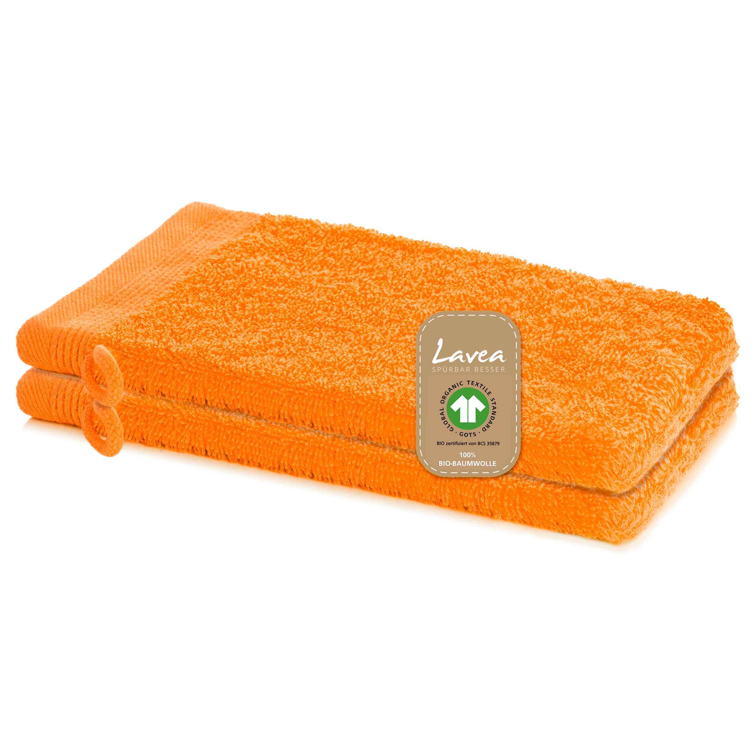Wash mitt Bali, set of 2, 100% GOTS organic cotton, 16x22 cm