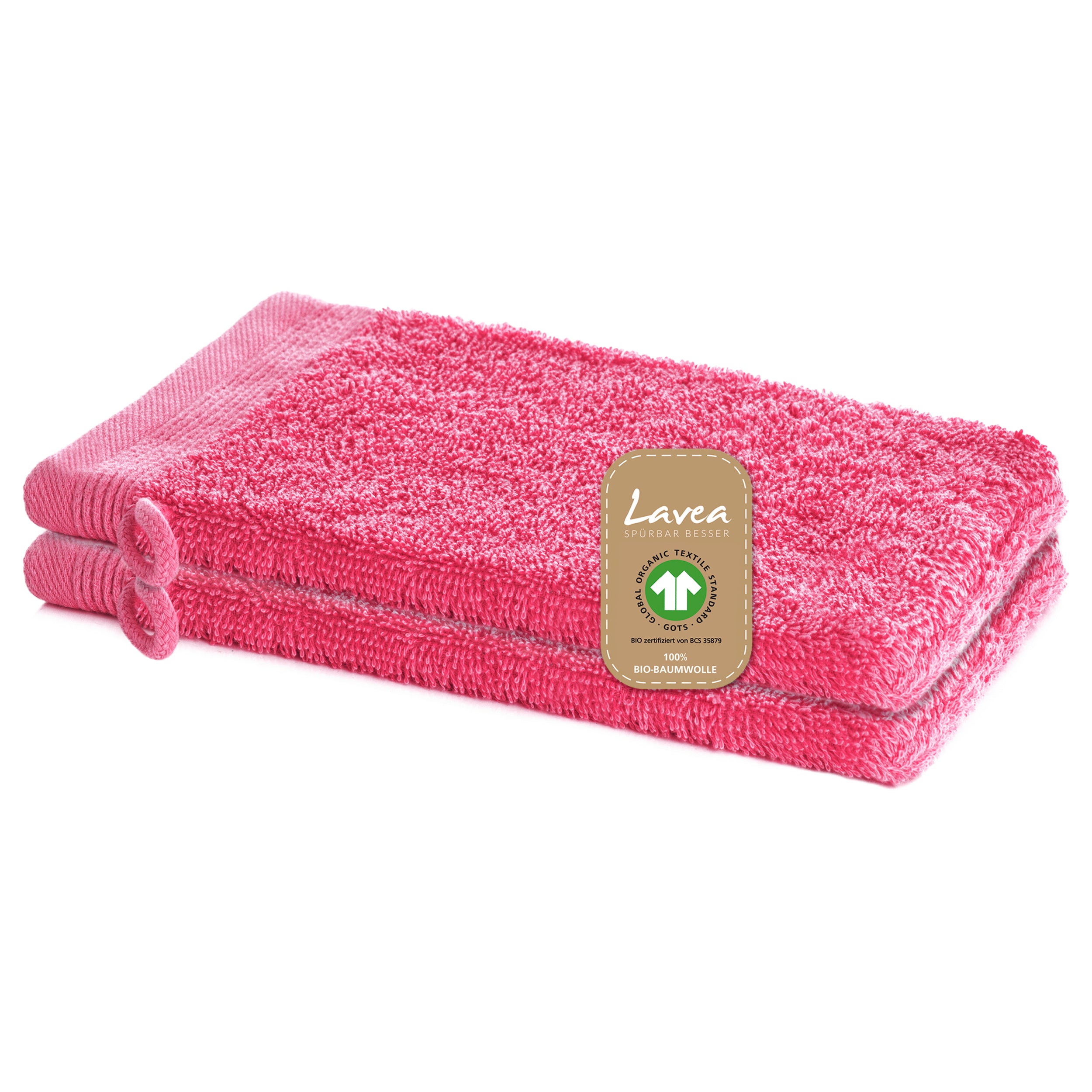Wash mitt Bali, set of 2, 100% GOTS organic cotton, 16x22 cm