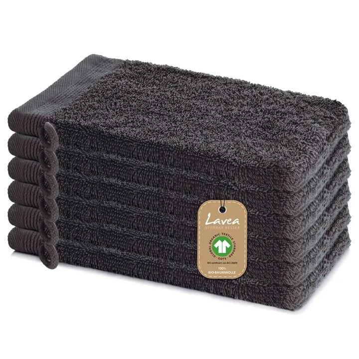 Waschhandschuh Bali, 6er Set, 100% GOTS Bio-Baumwolle, 16x22 cm