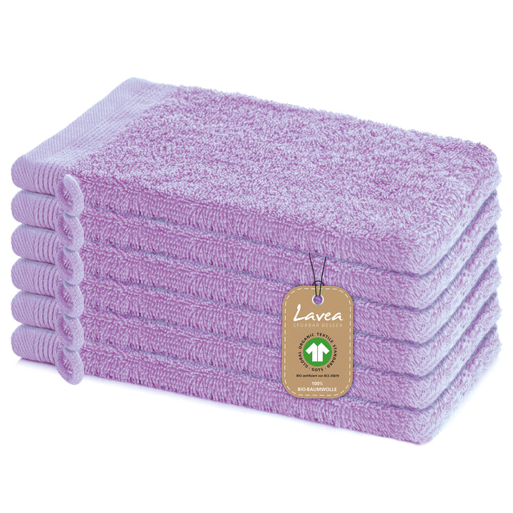Waschhandschuh Bali, 6er Set, 100% GOTS Bio-Baumwolle, 16x22 cm