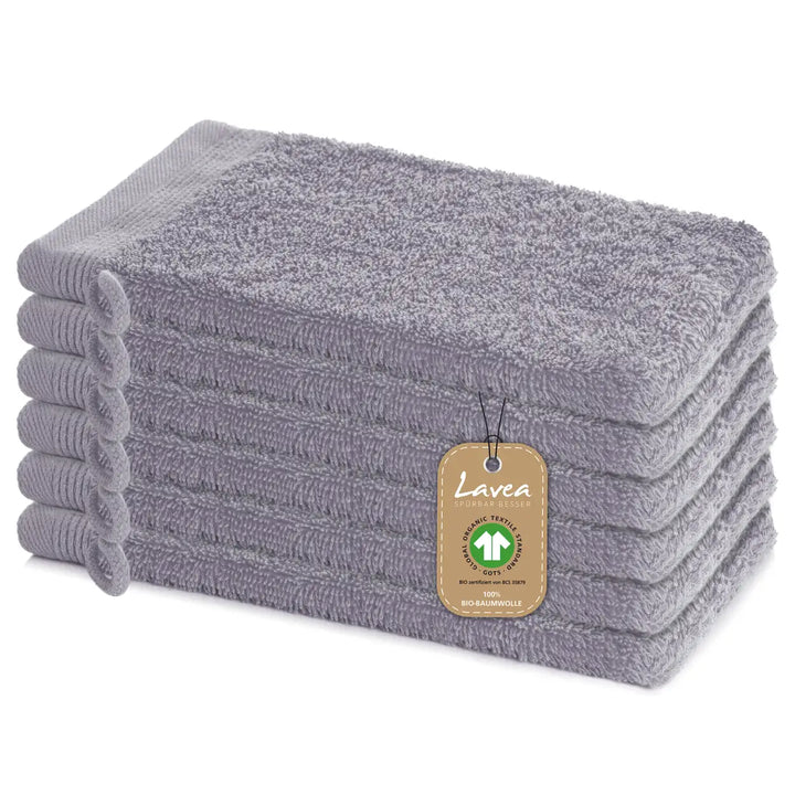 Waschhandschuh Bali, 6er Set, 100% GOTS Bio-Baumwolle, 16x22 cm