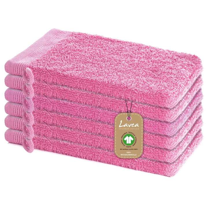 Waschhandschuh Bali, 6er Set, 100% GOTS Bio-Baumwolle, 16x22 cm