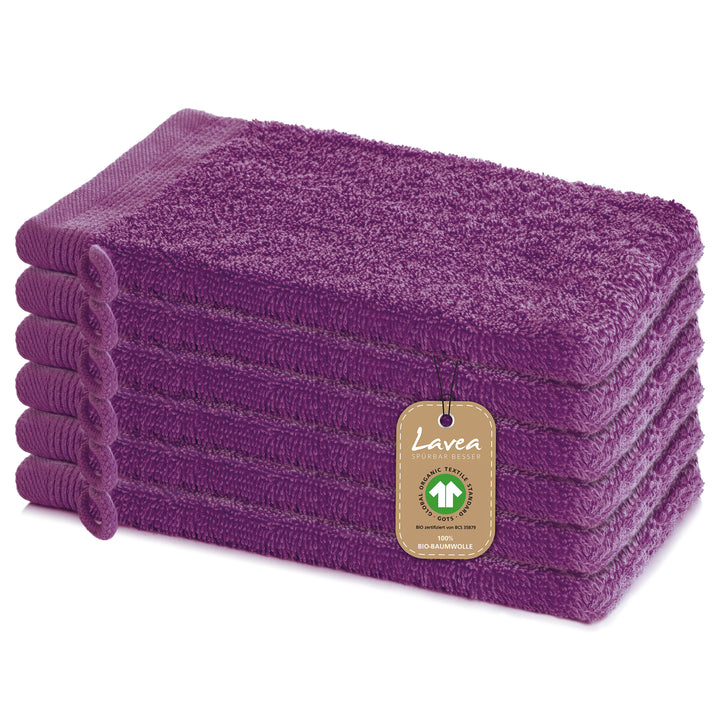 Waschhandschuh Bali, 6er Set, 100% GOTS Bio-Baumwolle, 16x22 cm
