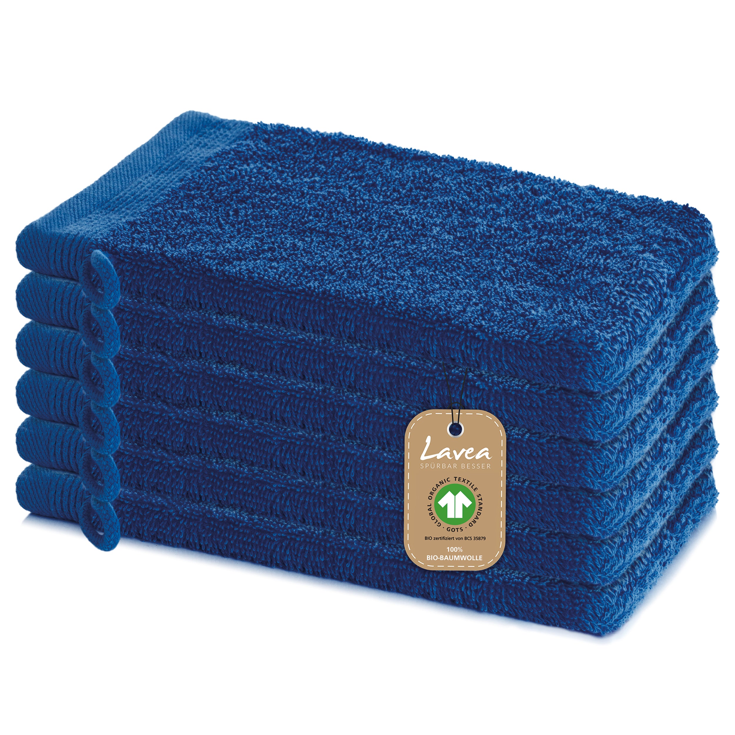 Waschhandschuh Bali, 6er Set, 100% GOTS Bio-Baumwolle, 16x22 cm