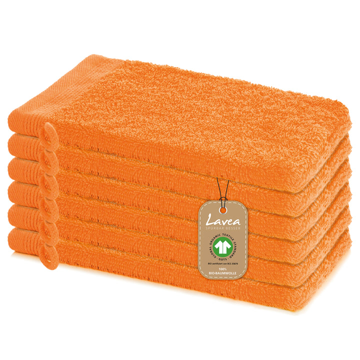 Waschhandschuh Bali, 6er Set, 100% GOTS Bio-Baumwolle, 16x22 cm