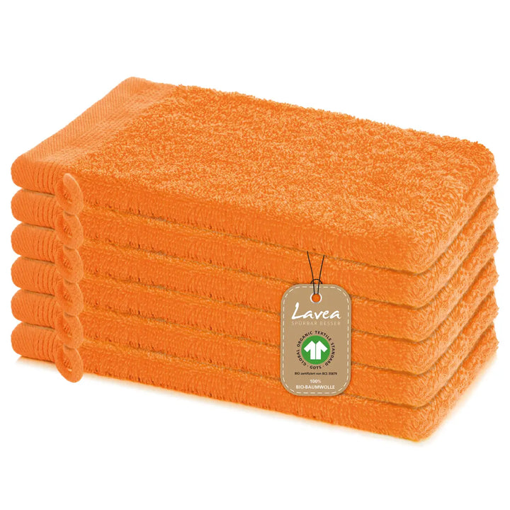 Waschhandschuh Bali, 6er Set, 100% GOTS Bio-Baumwolle, 16x22 cm