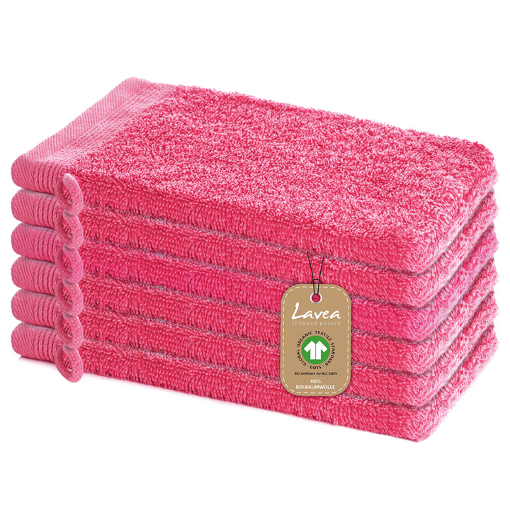 Waschhandschuh Bali, 6er Set, 100% GOTS Bio-Baumwolle, 16x22 cm
