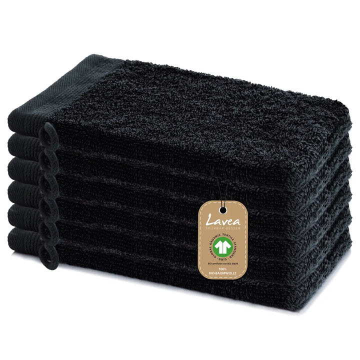 Waschhandschuh Bali, 6er Set, 100% GOTS Bio-Baumwolle, 16x22 cm