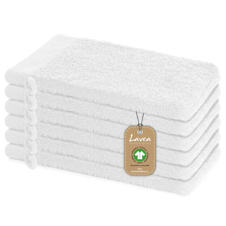 Waschhandschuh Bali, 6er Set, 100% GOTS Bio-Baumwolle, 16x22 cm