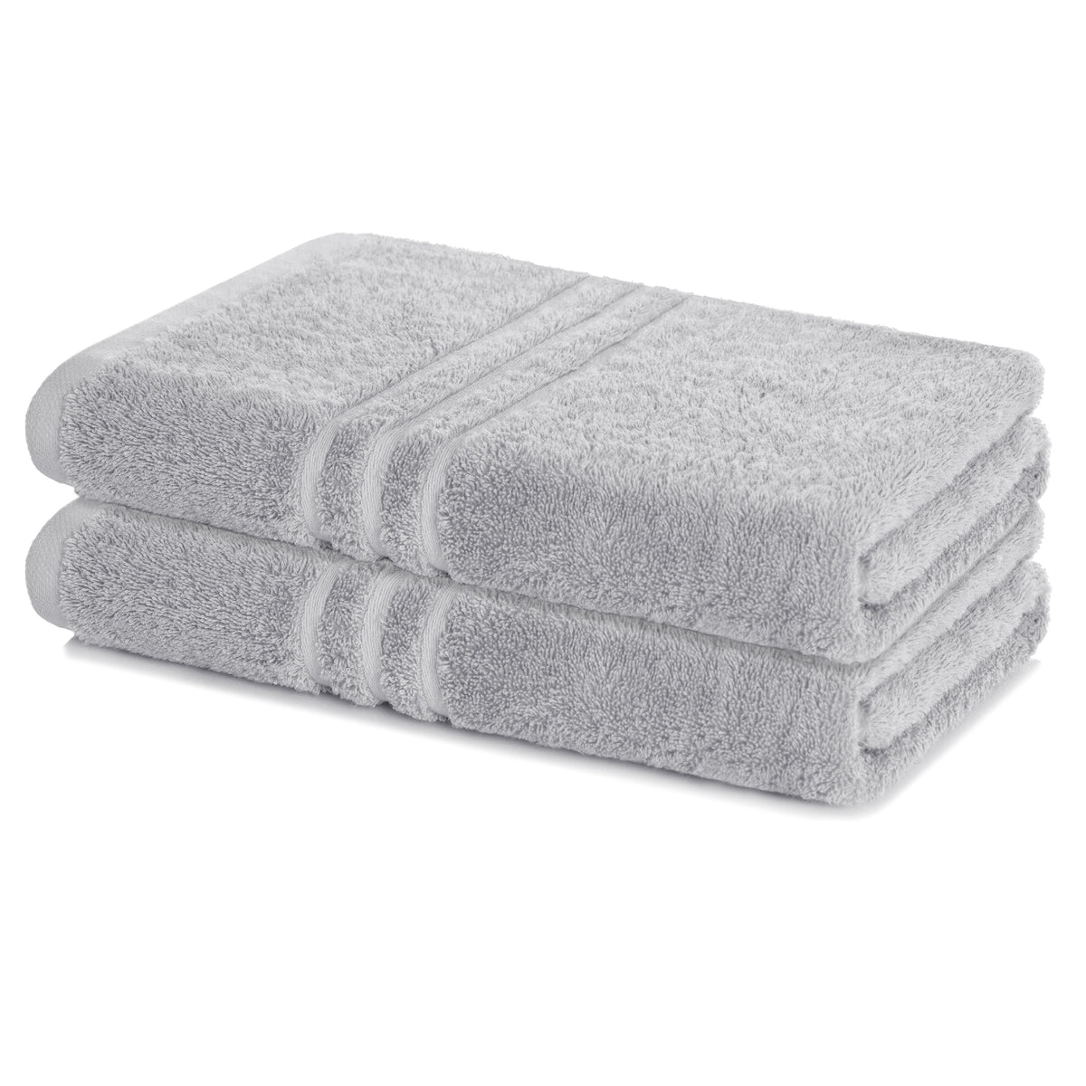 Lavea® 2er Badetuch Set 100 x 150 cm Baumwolle, Duschtuch groß, Frottier Elena, Duschhandtuch, weich und strapazierfähig, waschbar 60 °C, trocknergeeignet, Handtuch, Anthrazit –