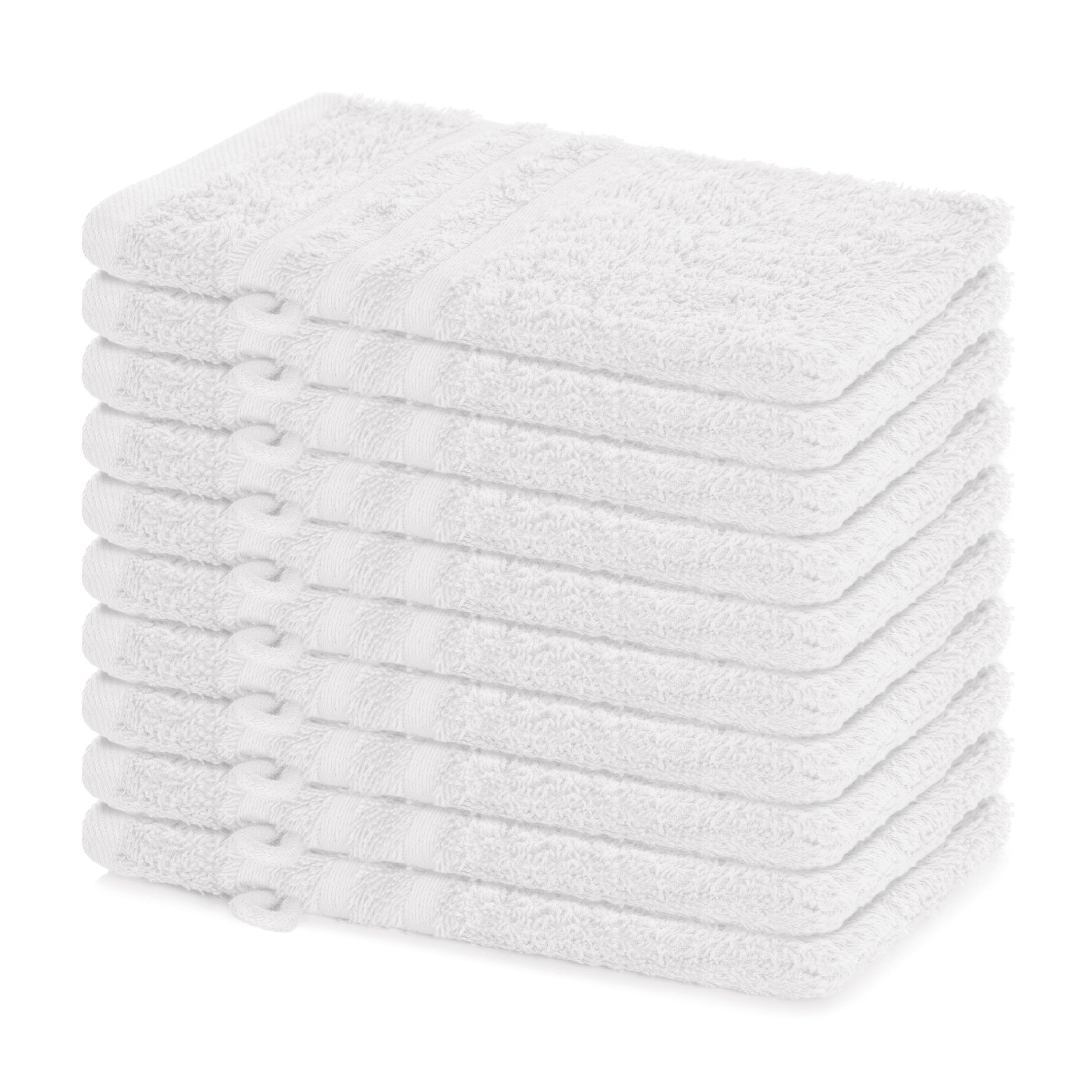 Waschhandschuh Elena, 10er Set, 100% Baumwolle, 15x21 cm